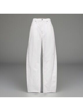 NEW Gap Women's High Rise Barrel Jeans WHITE Size 10/30 MSRP $89.95 NWT